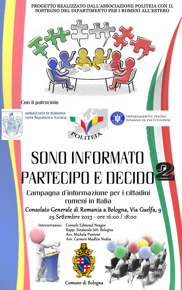 Progetto Sono Informato, Partecipo  e Decido 2 arriva a Bologna